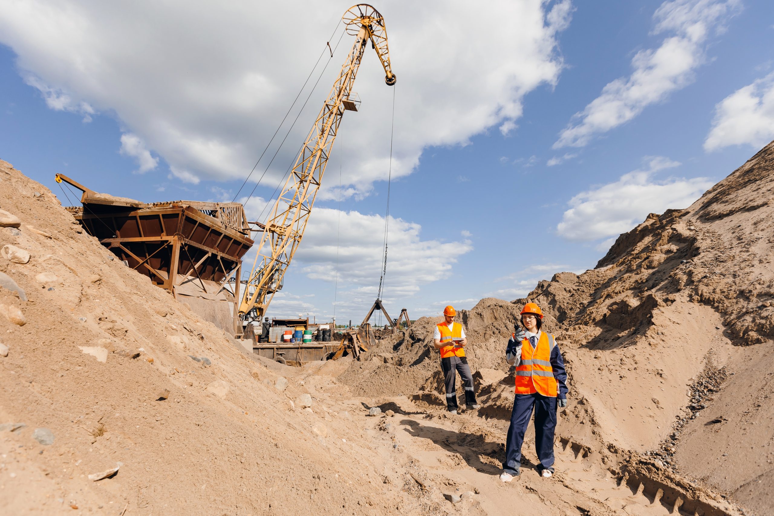 Team,Of,Workers,Working,At,Construction,Site,Or,Open,Pit
