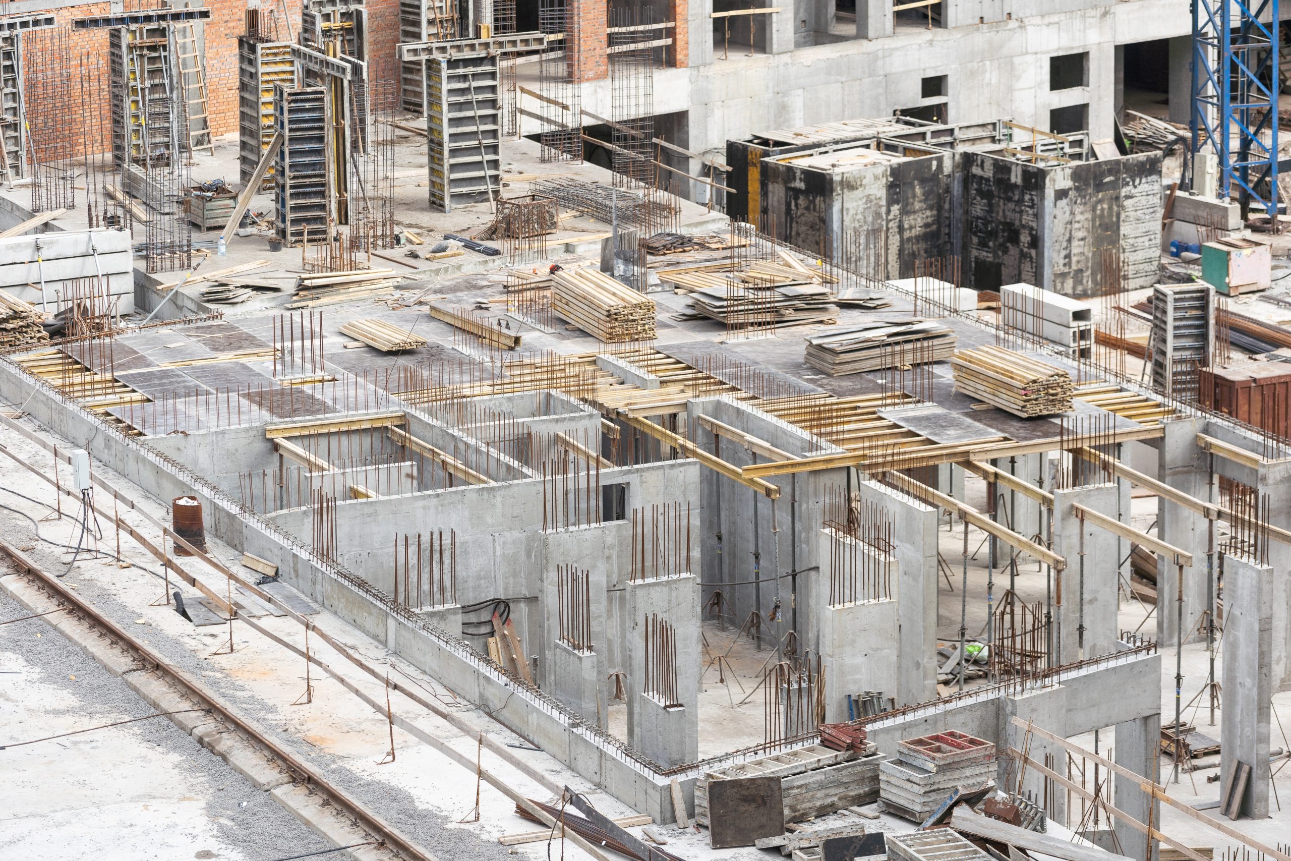 Construction,Of,Apartment,Buildings,,Dense,Urban,Development.,The,Process,Of